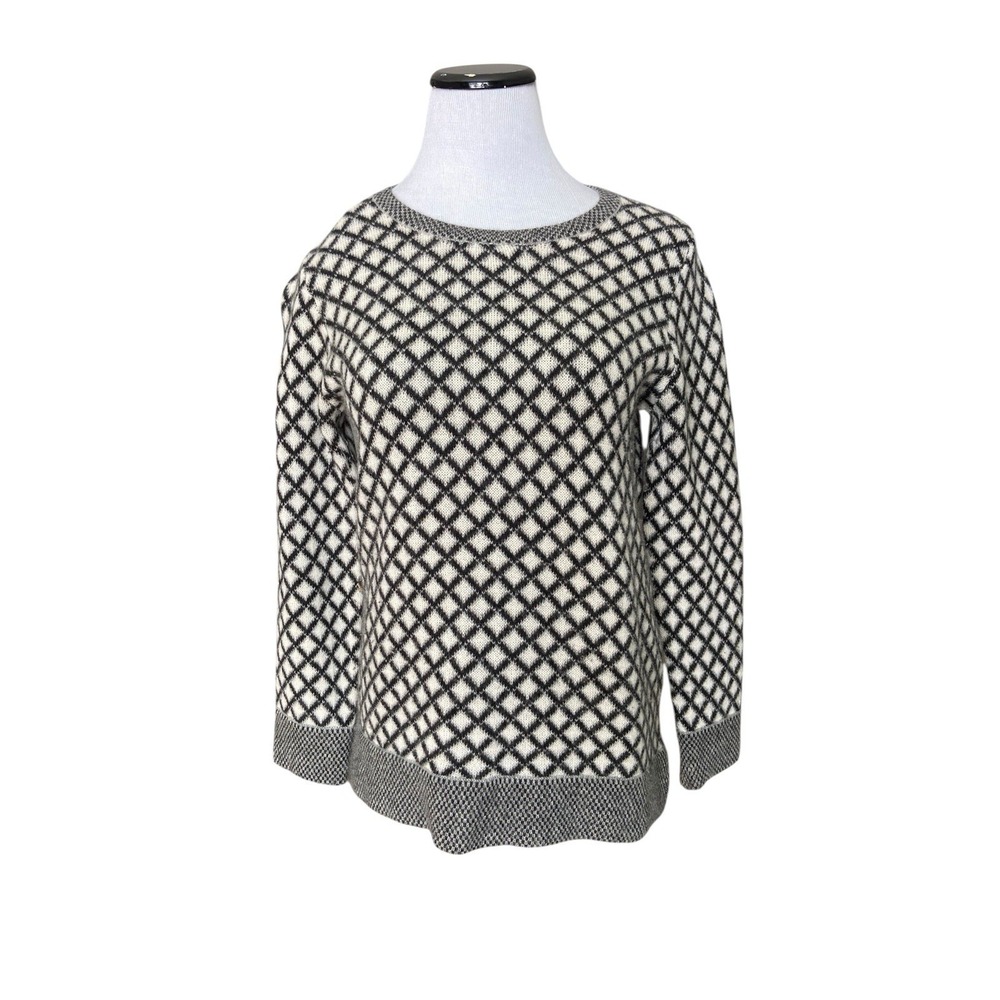 J Crew Collection Womens Italian Cashmere Diamond Knit Sweater Size S Quiet Luxe